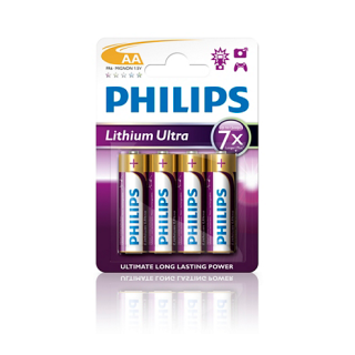Batteri Philips Lithium Ultra AA, LR6, 4pk