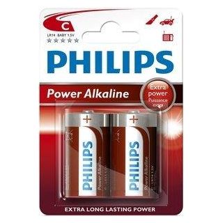 Batteri Philips Power Alkaline C, 2pk