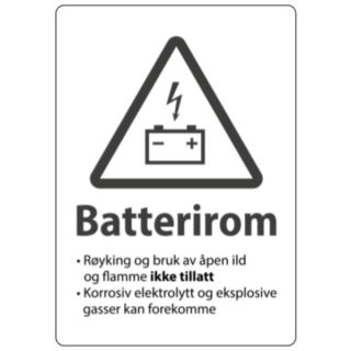 Skilt - Batterirom