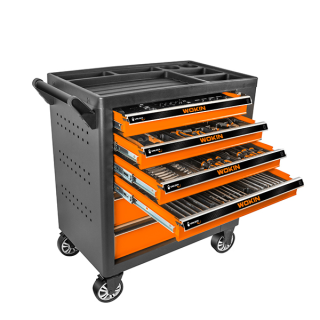 Verktøyvogn med hjul og lås - 163 deler