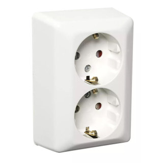 230V ELKO dobbel stikkontakt påvegg m/jord