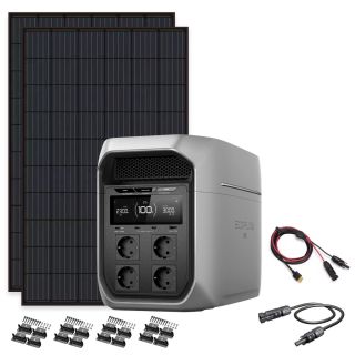 EcoFlow Delta 3 Max Plus med 2x 450W Solcellepanel