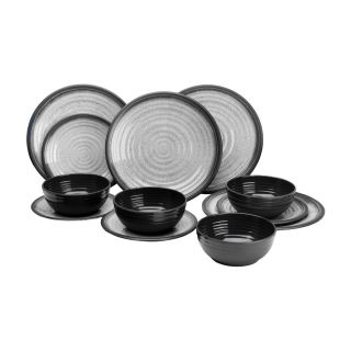 Servise Melaminservise granite, 12 deler