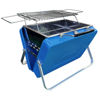 Flergangsgrill, koffertgrill, HomeLine Buddy, blå