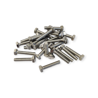 Rustfri maskinskrue med sekskanthode A4  M4x20mm, 25stk