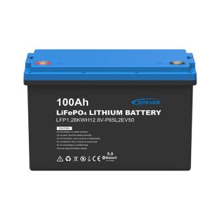 Lithium Batteri: LiFePO4 12V 100Ah, Epever