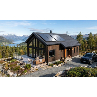 Monteringssett for 2 store solcellepanel på skrå tak