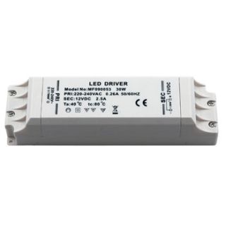Omformer 230VAC til 12VDC 1- 30Watt