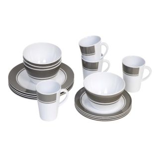 Servise Melaminservise grå, 16 deler