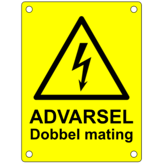 Skilt - Dobbelt mating, nettstasjon