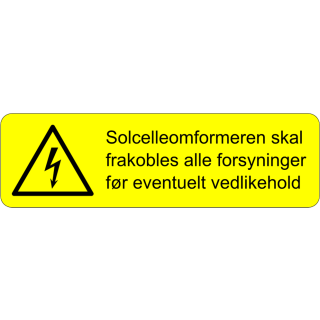 Skilt - Solcelleomformer