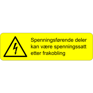Skilt - Spenningsførende deler
