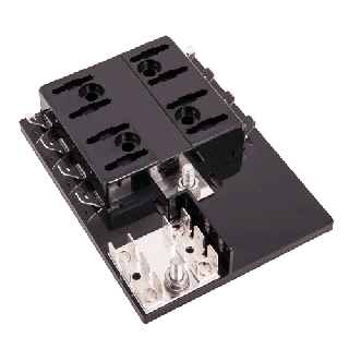 Strømfordelingsblokk for 8 flatstiftsikringer, 202-08U
