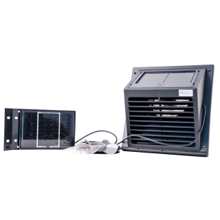 Solventilator SWF-102, med eksternt solcellepanel, sort