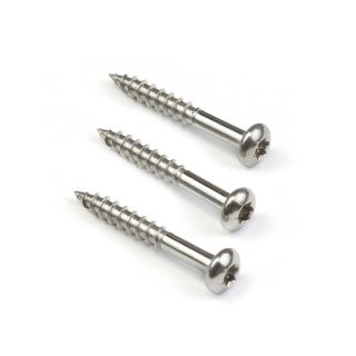 Rustfri treskrue med kulehode A4 4,2 x 32 mm, 100pk