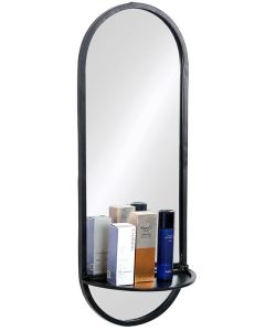 Shine, speil med hylle, sort metall