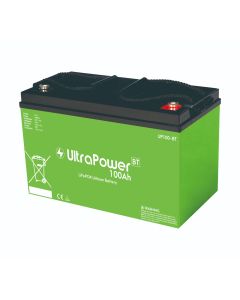 Lithium Batteri: LiFePO4 12V 100Ah, Ultra Power, BLUETOOTH