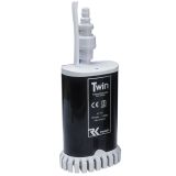 12V vannsynkepumpe, Twin 55W, 19L 1.4bar m/tilbakeslagsventil