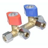 Gass dobbel stengeventil 3/8"