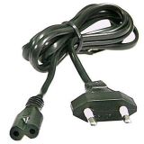 Kabel med euro plugg, 2x0,75 - 0,5m