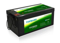 Lithium Batteri: LiFePO4 12V 300Ah, 200A BMS, Topband