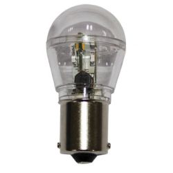 12V BA15s rundtlysende 0,7W 15 SMD led pære med kuppel, varm