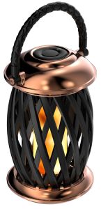 Flammelampe HomeLine Ignis, kobber/sort, 120LED