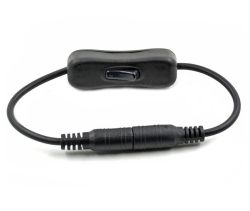 Bryter 5,5mm DC han-hun plugg, sort