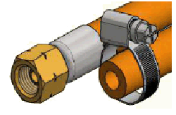 Gasslange G1/4" til 10mm gasslange, 120cm