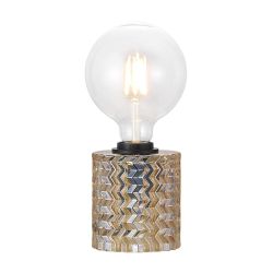 12V & 230V Hollywood - bordlampe, ravfarget