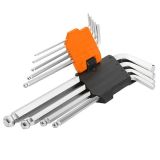 Unbrakonøkkelsett - Langt med kulehoder - 9 deler, mm