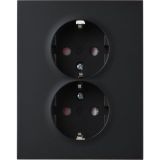 230V ELKO Plus Stikkontakt Dobbel Innfelt Jord, Sort