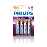 Batteri Philips Lithium Ultra AA, LR6, 4pk