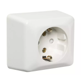 230V ELKO Enkel stikkontakt påvegg m/jord