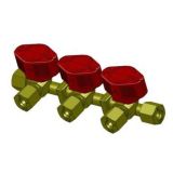 Gass 3-veis stengeventil 3/8"