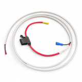 Batterikabel med sikringholder, 2x2,5mm², 2m, Flatstifthylser