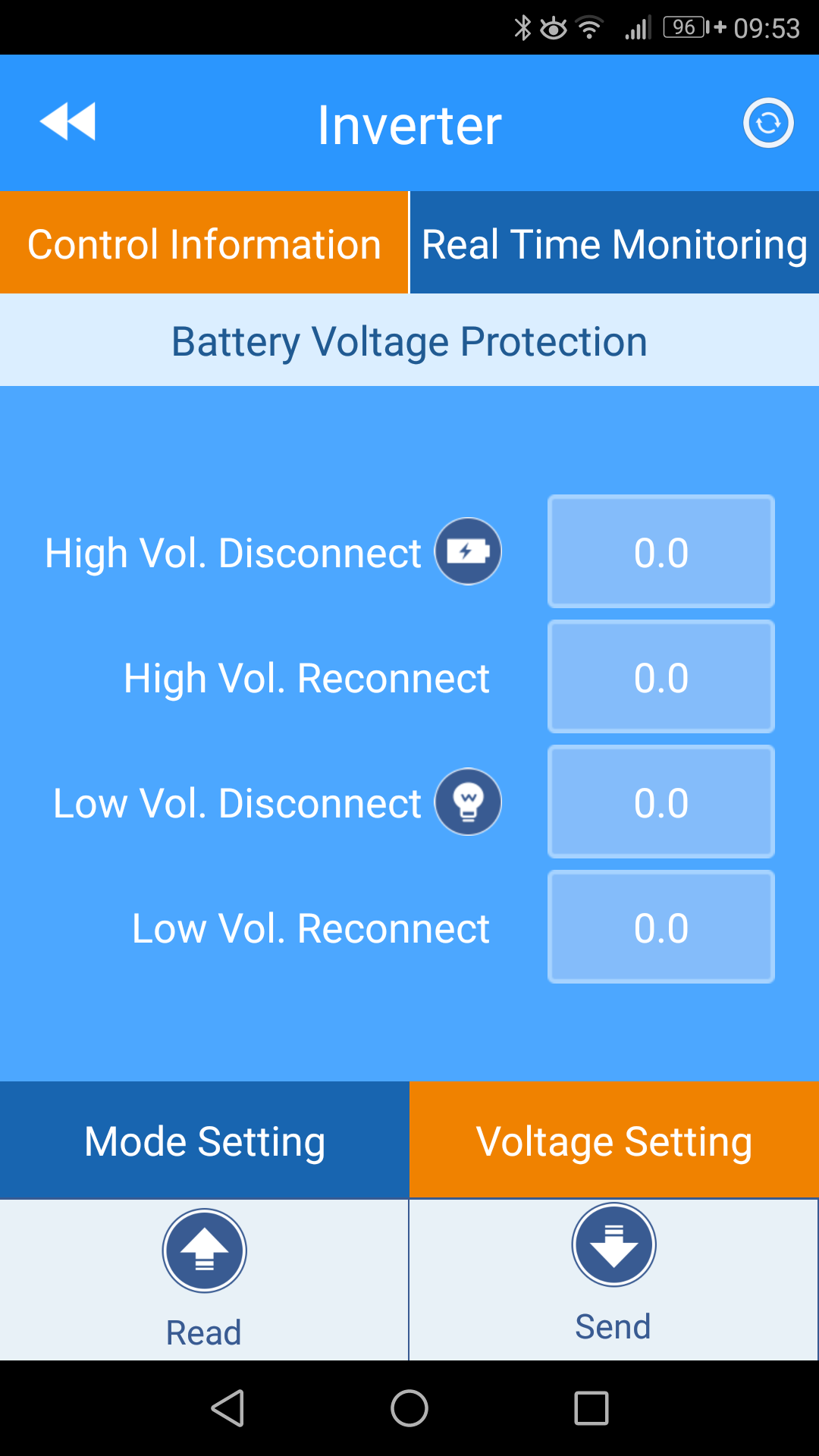 inverter NPsettings