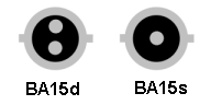 Kontaktpunkt forskjell mellom ba15s og ba15d