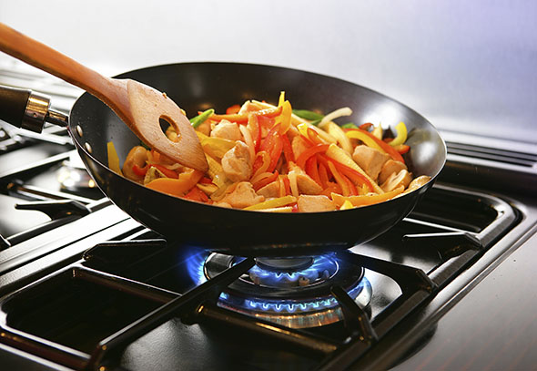 gasskomfyr wok