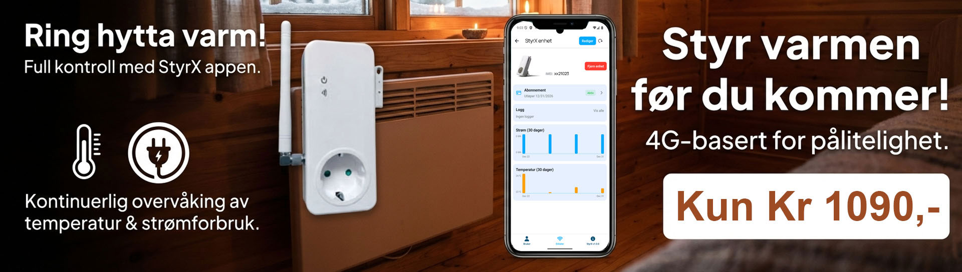 Ring Hytta Varm plugg med 4G smartstyring