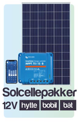 Ferdigbygde 12V solcellepakker