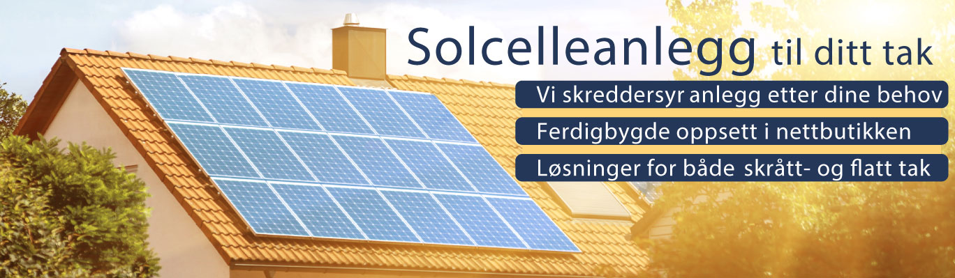 Vi har solcelleanlegg beregnet både for skrått og flatt tak. Produser din egen strøm.