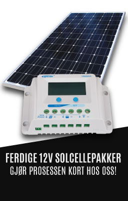 Ferdigbygde 12V solcellepakker
