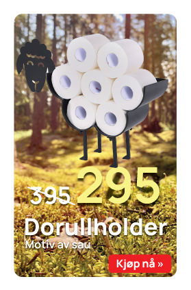 Morsom dorullholder med motiv av sau på tilbud!